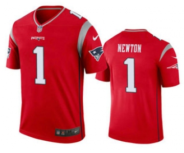 Men's New England Patriots #1 Cam Newton Red 2020 Inverted Legend Stitched NFL Nike Limited Jersey