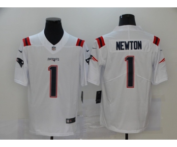 Men's New England Patriots #1 Cam Newton White 2020 NEW Vapor Untouchable Stitched NFL Nike Limited Jersey