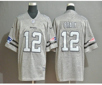 Men's New England Patriots #12 Tom Brady 2019 Gray Gridiron Vapor Untouchable Stitched NFL Nike Limited Jersey