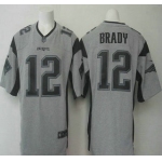 Men's New England Patriots #12 Tom Brady Nike Gray Gridiron 2015 NFL Gray Limited Jersey