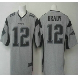 Men's New England Patriots #12 Tom Brady Nike Gray Gridiron 2015 NFL Gray Limited Jersey