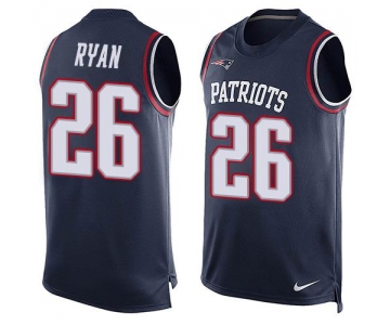 Men's New England Patriots #26 Logan Ryan Navy Blue Hot Pressing Player Name & Number Nike NFL Tank Top Jersey