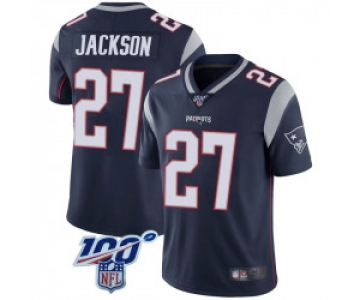 Men's New England Patriots #27 J.C. Jackson Limited 100th Vapor Navy Jersey