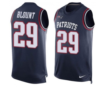 Men's New England Patriots #29 LeGarrette Blount Navy Blue Hot Pressing Player Name & Number Nike NFL Tank Top Jersey
