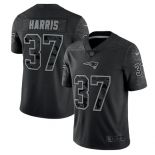 Men's New England Patriots #37 Damien Harris Black Reflective Limited Stitched Football Jersey