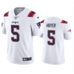Men's New England Patriots #5 Brian Hoyer White 2021 Vapor Untouchable Limited Stitched Jersey