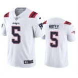 Men's New England Patriots #5 Brian Hoyer White 2021 Vapor Untouchable Limited Stitched Jersey