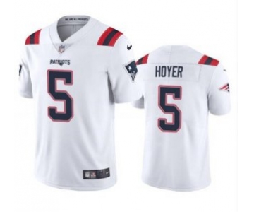 Men's New England Patriots #5 Brian Hoyer White 2021 Vapor Untouchable Limited Stitched Jersey