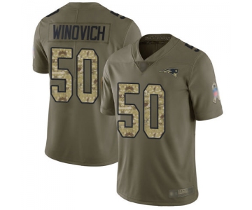 Men's New England Patriots #50 Chase Winovich Limited Olive Camo 2017 Salute to Service Jersey