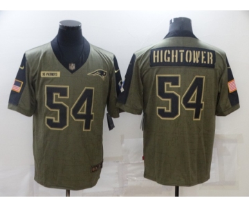 Men's New England Patriots #54 Tedy Bruschi Nike Olive 2021 Salute To Service Retired Player Limited Jersey