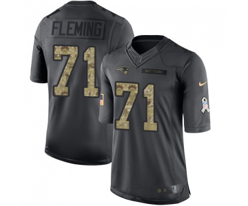 Men's New England Patriots #71 Cameron Fleming Black Anthracite 2016 Salute To Service Stitched NFL Nike Limited Jersey