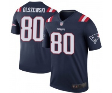 Men's New England Patriots #80 Gunner Olszewski Legend Navy Color Rush Jersey