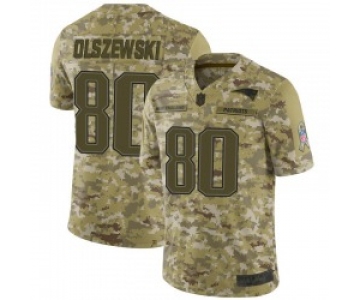 Men's New England Patriots #80 Gunner Olszewski Limited Camo 2018 Salute to Service Jersey