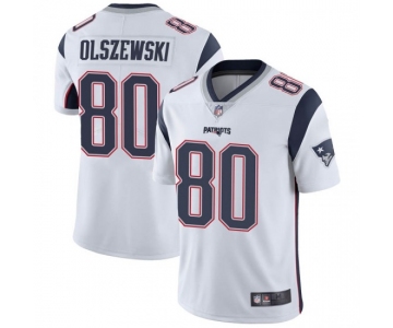 Men's New England Patriots #80 Gunner Olszewski Limited White Vapor Untouchable Jersey