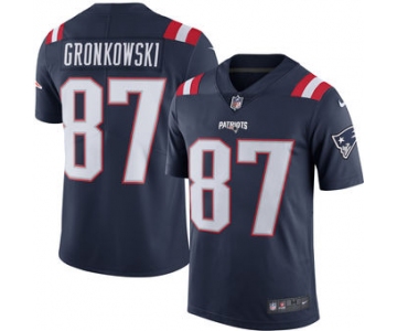 Men's New England Patriots #87 Rob Gronkowski Nike Navy Color Rush Limited Jersey