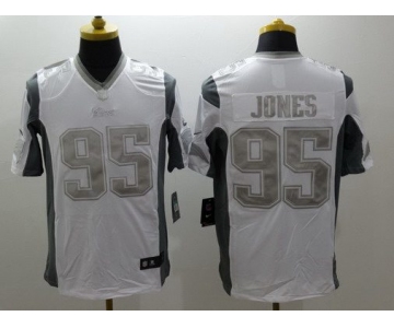 Men's New England Patriots #95 Chandler Jones White Platinum NFL Nike Limited Jersey