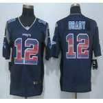 New England Patriots #12 Tom Brady Navy Blue Strobe 2015 NFL Nike Fashion Jersey