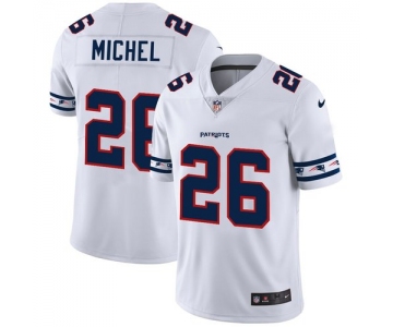 New England Patriots #26 Sony Michel Nike White Team Logo Vapor Limited NFL Jersey