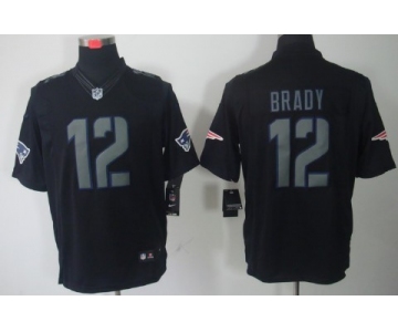 Nike New England Patriots #12 Tom Brady Black Impact Limited Jersey