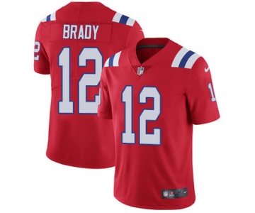 Nike New England Patriots #12 Tom Brady Red Alternate Men's Stitched NFL Vapor Untouchable Limited Jersey