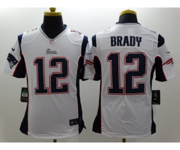 Nike New England Patriots #12 Tom Brady White Limited Jersey