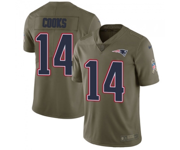 Nike New England Patriots #14 Brandin Cooks Olive Men's Stitched NFL Limited 2017 Salute To Service Jersey