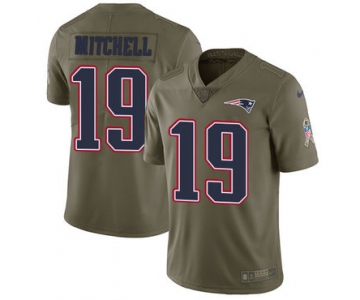 Nike New England Patriots #19 Malcolm Mitchell Olive Men's Stitched NFL Limited 2017 Salute To Service Jersey
