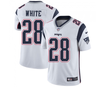 Nike New England Patriots #28 James White White Men's Stitched NFL Vapor Untouchable Limited Jersey
