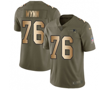 Nike New England Patriots #76 Isaiah Wynn Olive Gold Men's Stitched NFL Limited 2017 Salute To Service Jersey