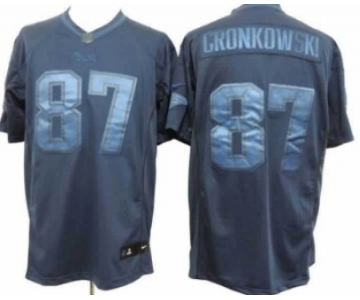 Nike New England Patriots #87 Rob Gronkowski Drenched Limited Blue Jersey