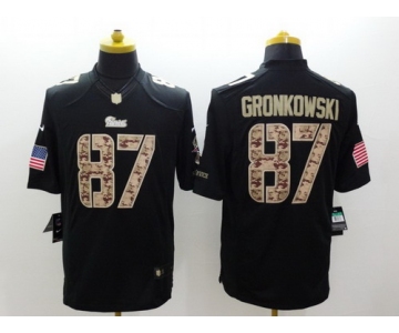 Nike New England Patriots #87 Rob Gronkowski Salute to Service Black Limited Jersey