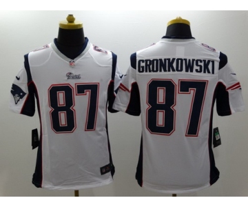 Nike New England Patriots #87 Rob Gronkowski White Limited Jersey