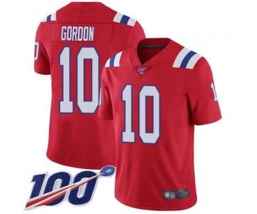 Nike Patriots #10 Josh Gordon Red Alternate Men's Stitched NFL 100th Season Vapor Limited Jersey