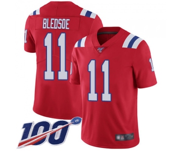 Nike Patriots #11 Drew Bledsoe Red Alternate Men's Stitched NFL 100th Season Vapor Limited Jersey