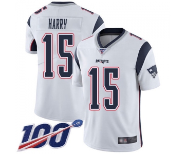 Nike Patriots #15 N'Keal Harry White Men's Stitched NFL 100th Season Vapor Limited Jersey