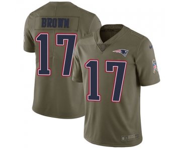 Nike Patriots #17 Antonio Brown Navy Blue Team Color Men's Stitched NFL Limited Rush Tank Top Jersey