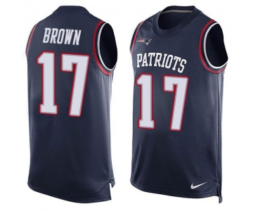 Nike Patriots #17 Antonio Brown Navy Blue Team Color Men's Stitched NFL Limited Tank Top Jersey