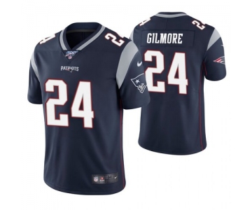 Nike Patriots 24 Stephon Gilmore Navy 100th Season Vapor Untouchable Limited Jersey