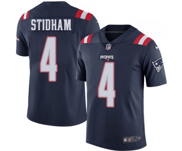 Nike Patriots #4 Jarrett Stidham Navy Blue Men's Stitched NFL Limited Rush Jersey