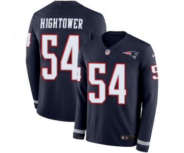 Nike Patriots #54 Dont'a Hightower Navy Blue Team Color Men's Stitched NFL Limited Therma Long Sleeve Jersey