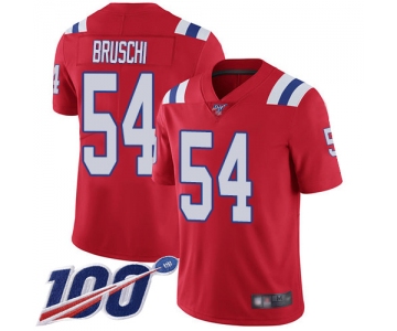 Nike Patriots #54 Tedy Bruschi Red Alternate Men's Stitched NFL 100th Season Vapor Limited Jersey