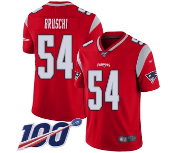 Nike Patriots #54 Tedy Bruschi Red Men's Stitched NFL Limited Inverted Legend 100th Season Jersey