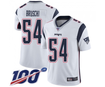 Nike Patriots #54 Tedy Bruschi White Men's Stitched NFL 100th Season Vapor Limited Jersey
