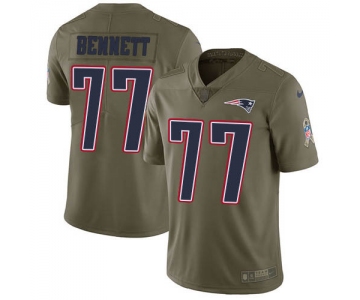 Nike Patriots #77 Michael Bennett Navy Blue Team Color Men's Stitched NFL Limited Rush Tank Top Jersey