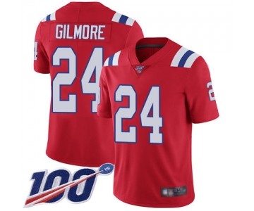 Patriots #24 Stephon Gilmore Red Alternate Men's Stitched Football 100th Season Vapor Limited Jersey