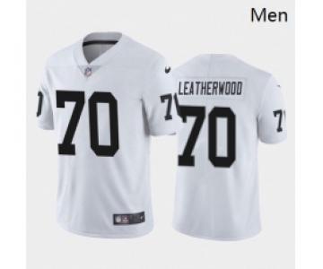Men Las Vegas Raiders #70 Alex Leatherwood White Black 2021 Draft Jersey