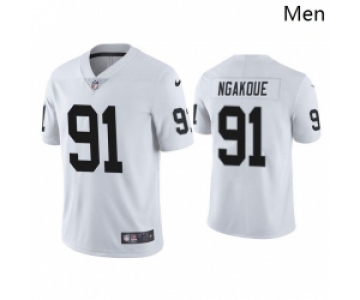 Men Las Vegas Raiders 91 Yannick Ngakoue Vapor Limited White Jersey