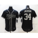 Men's Las Vegas Raiders #34 Bo Jackson Black Stitched MLB Flex Base Nike Baseball Jersey