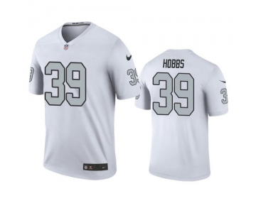 Men's Las Vegas Raiders #39 Nate Hobbs White Color Rush Legend Jersey