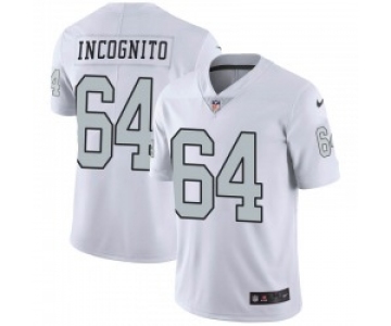 Men's Las Vegas Raiders #64 Richie Incognito Limited White Color Rush Jersey